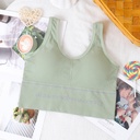 [10776] (CLEAR STOCK) W-B003 Bra Sport Bra Gym Olahraga Wanita Tanpa Kawat Elastis Underwear Female Motif Polos B03 (W-B003-AW/Green)