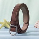 [10752] TP-KL002 Gesper Wanita Tali Pinggang Bahan PU Untuk Wanita / Ikat Pinggang Wanita Belt Retro Fashion (TP-KL002-Silver/Brown)