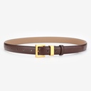 [10838] TP-KL004 Ladies Fashion Square Belt Ikat Pinggang Wanita Gaya Santai Dengan Double Lubang Pengikat Gesper Cewek Bahan Kulit Aksesoris (TP-KL004-Brown)