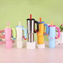 [11309] BM-S002 Botol Minum Tumbler Stainless Steel Lucu Viral Tahan Panas dan Dingin 1200 ML (BM-S002-White)